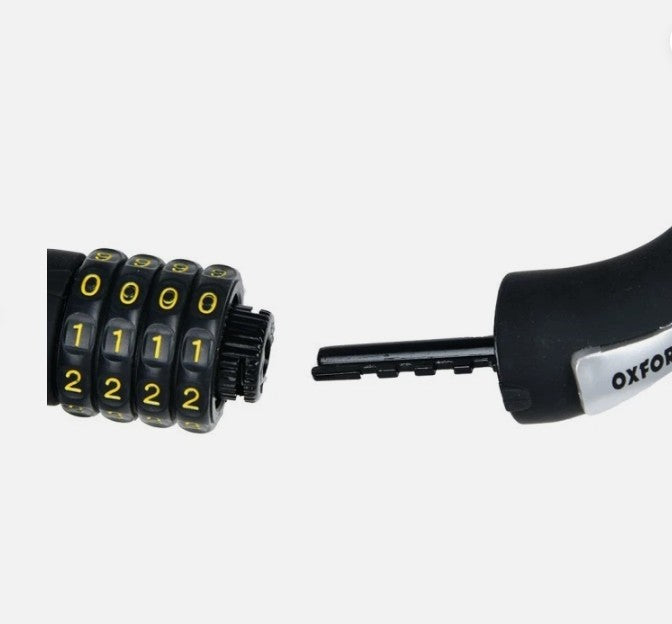 Bike - Cycle Lock Oxford Combination Coil 1.5m x 12mm Security